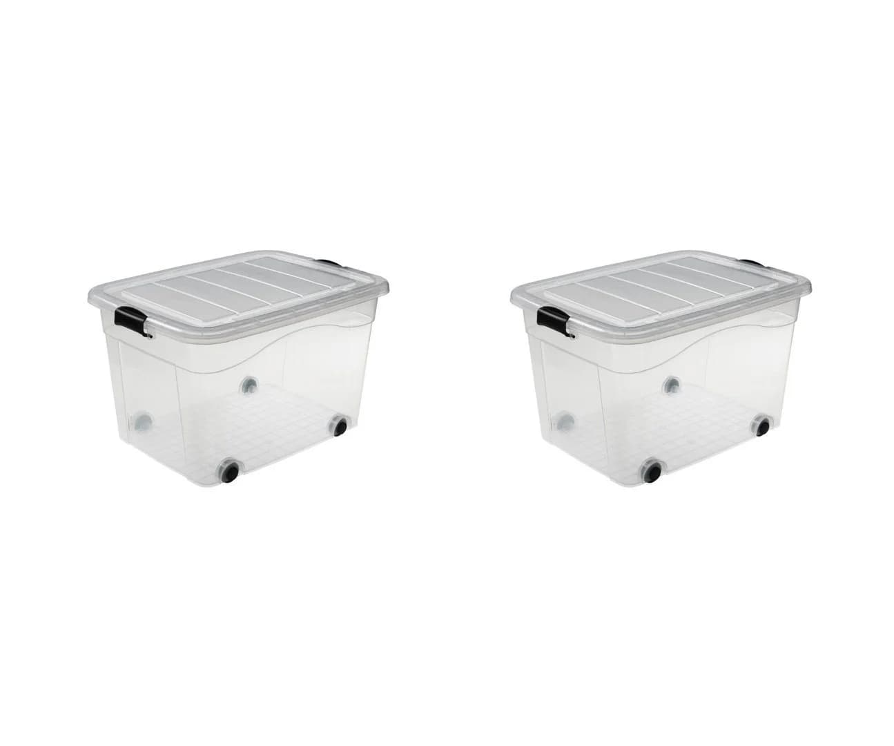 Logiplast Aufbewahrungsbox 100L Transparent mit Rollen - Bild 2