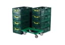 Logiplast Klappbox Set 8x grün + Transportroller 46L faltbar Bild 2