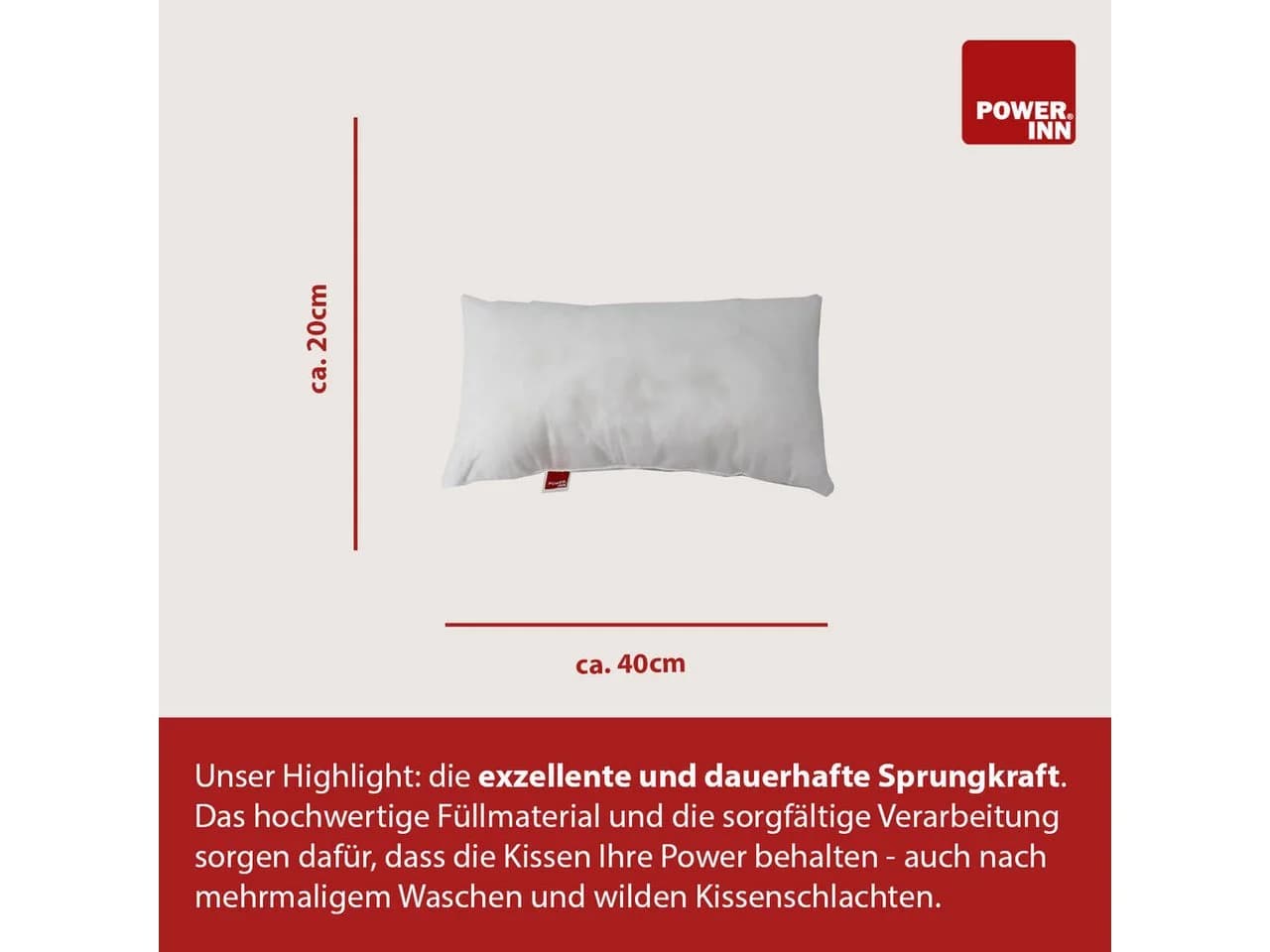 POWER INN Innenkissen Polyester Weiß Rechteckig - Bild 4