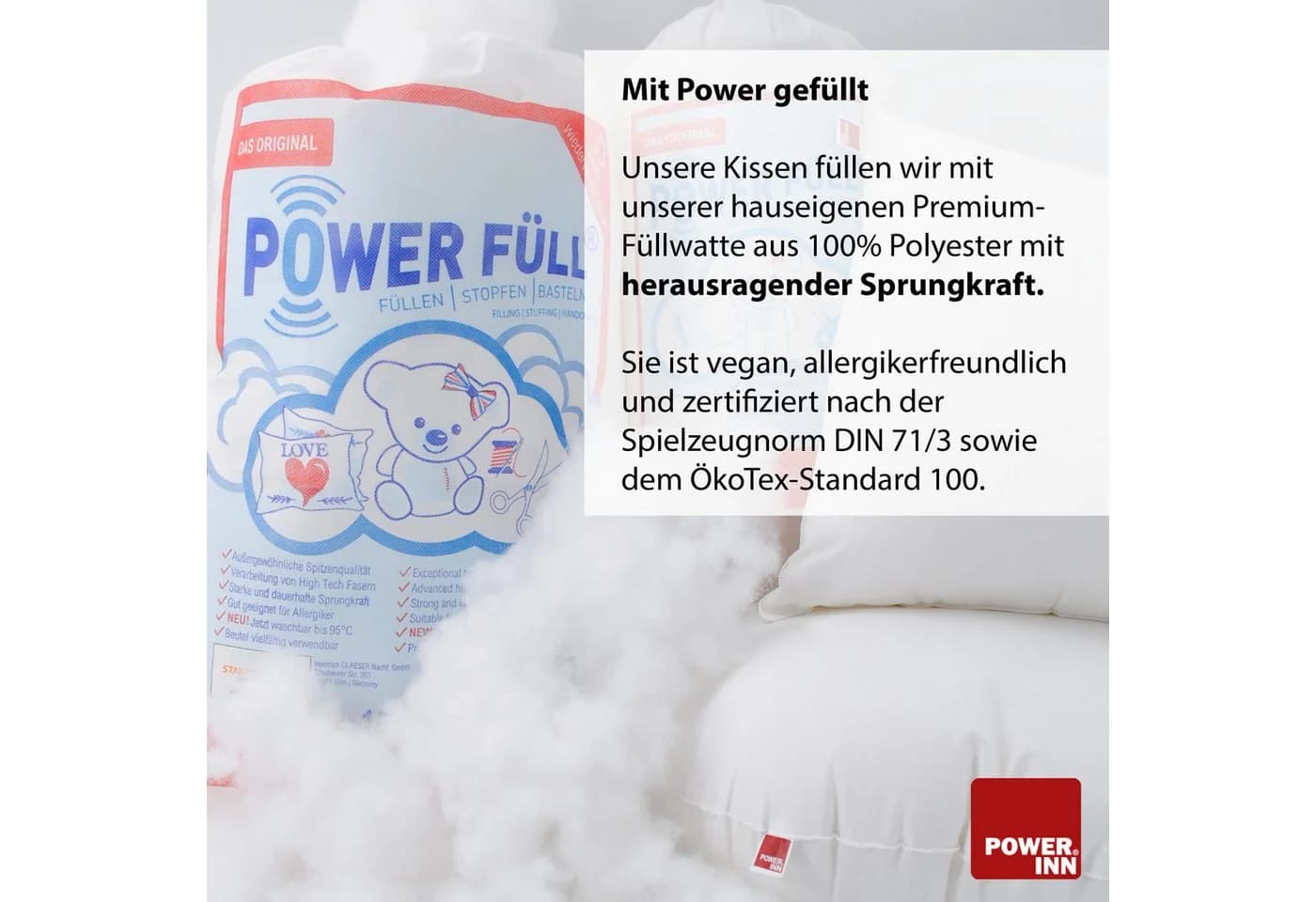 POWER INN Innenkissen Baumwolle Rund 30 cm