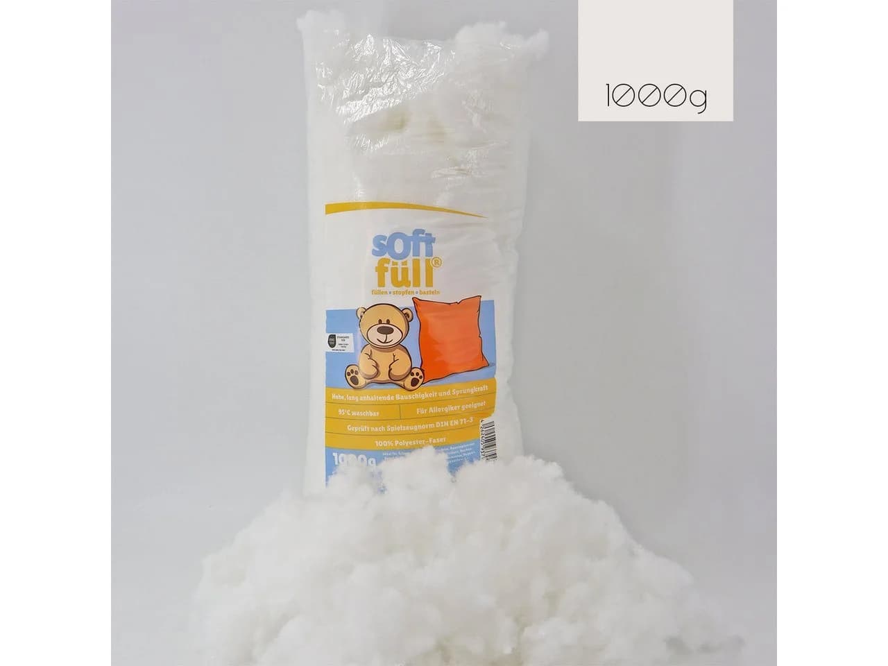 POWER FÜLL Kissenfüllung Softfüll® Füllwatte 1000g Weiß Polyester - Bild 2