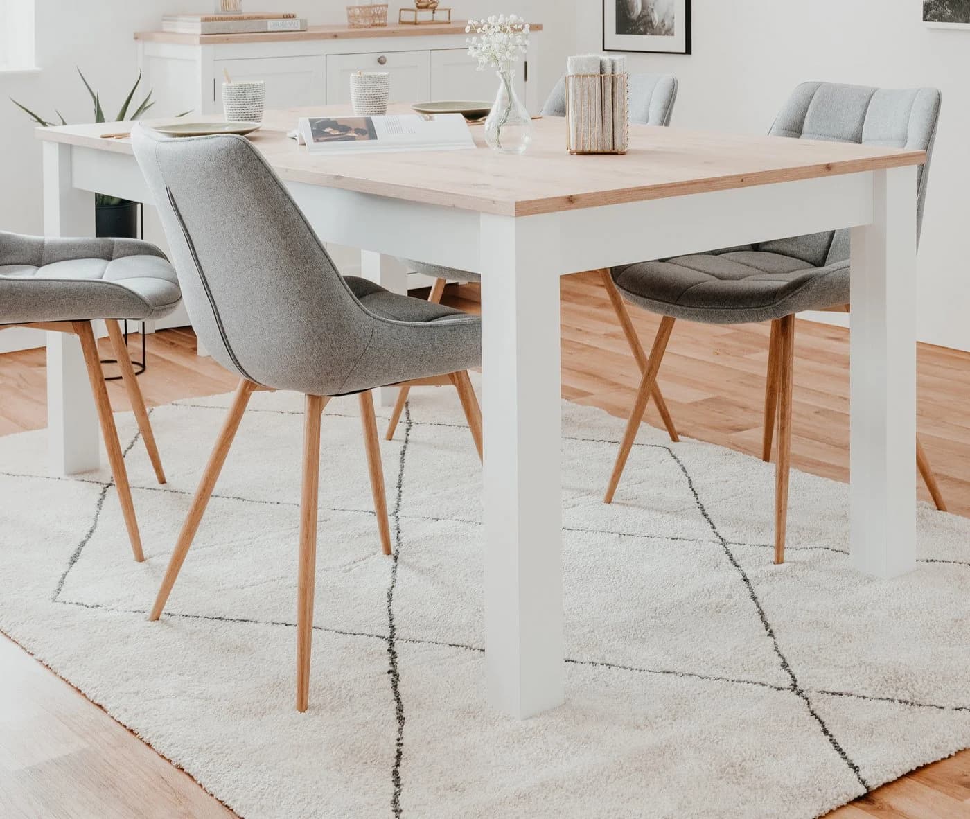 Furn.Design Esstisch Vestland Ausziehbar Weiß Eiche Artisan - Bild 2