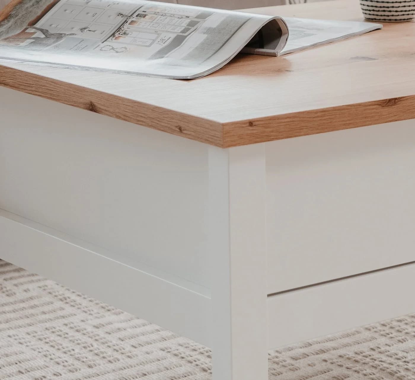 Furn.Design Couchtisch Vestland Weiß Eiche Artisan 2 Schubladen - Bild 5
