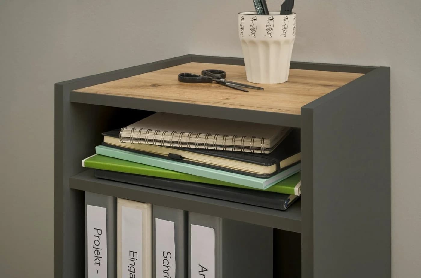 Furn.Design Schreibtisch Center Set 3-teilig Grau Wotan Eiche - Bild 3