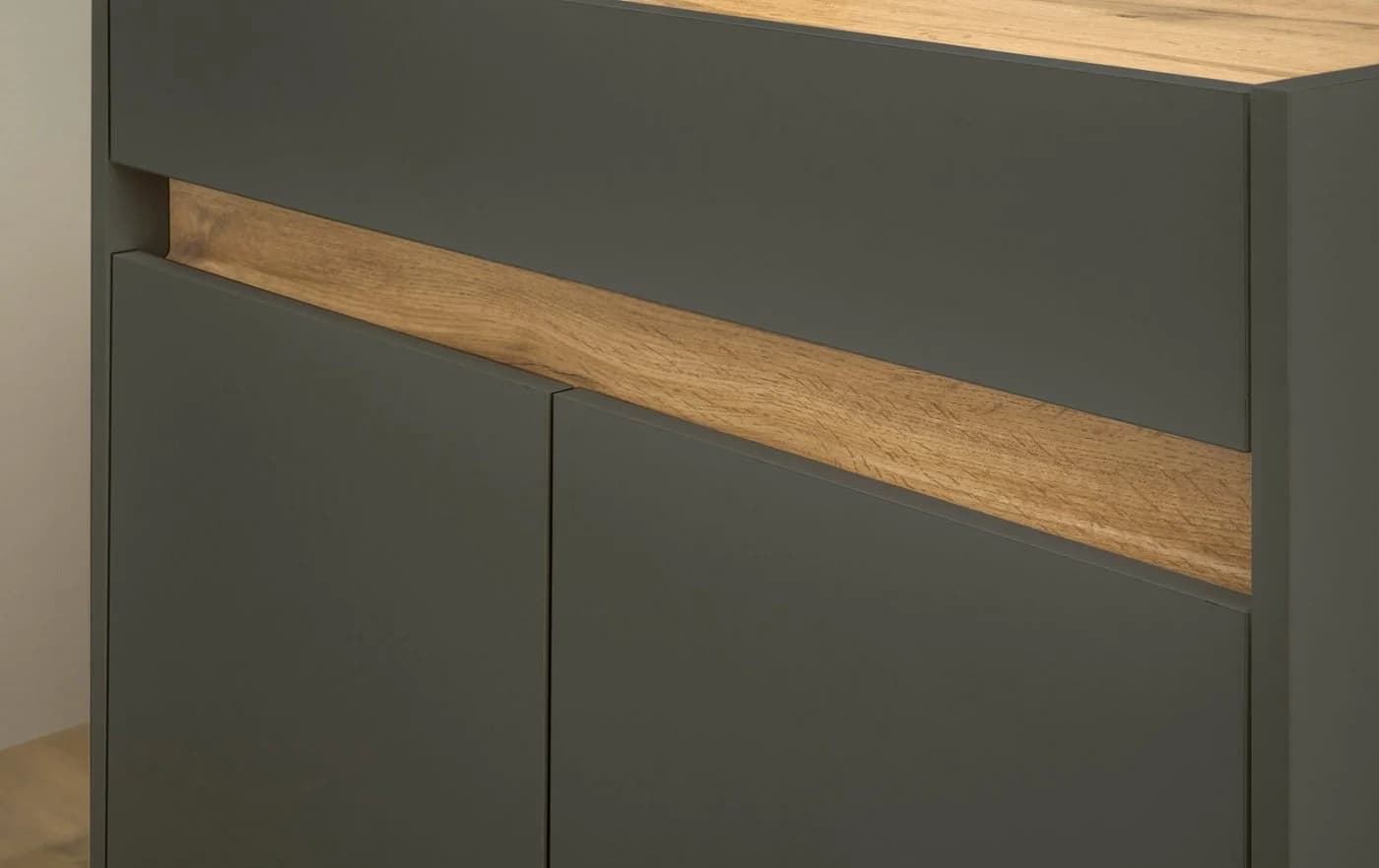 Furn.Design Schreibtisch Center Set 3-teilig Grau Wotan Eiche - Bild 4