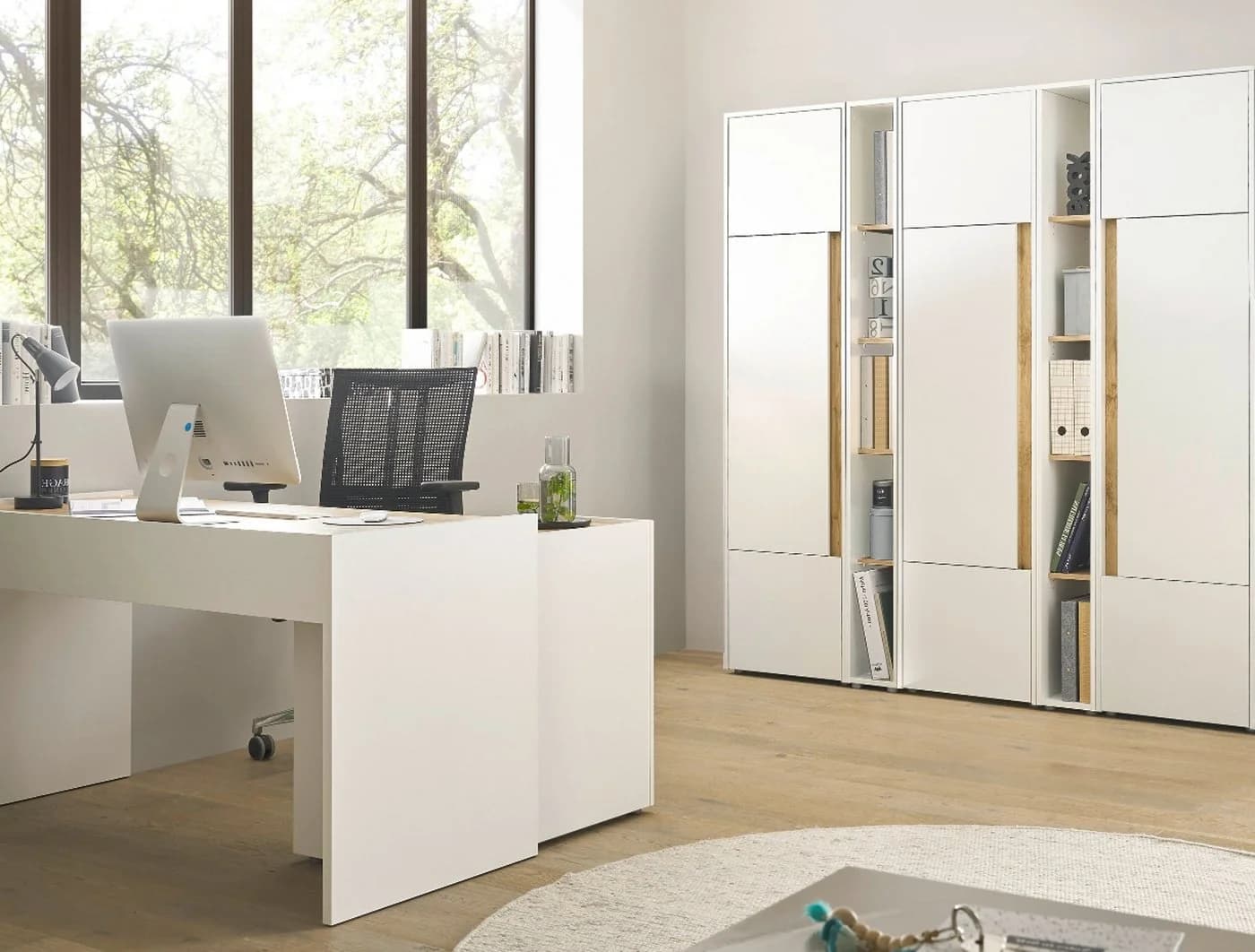 Furn.Design Aktenschrank Center Set Weiß Wotan Eiche 25 Fächer - Bild 5
