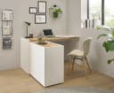Furn.Design Schreibtisch Center Set Weiß Wotan Eiche 3-teilig Bild 3