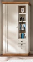 Furn.Design Stauraumvitrine Hemsby Landhausstil Pinie weiß Wotan Eiche Bild 1