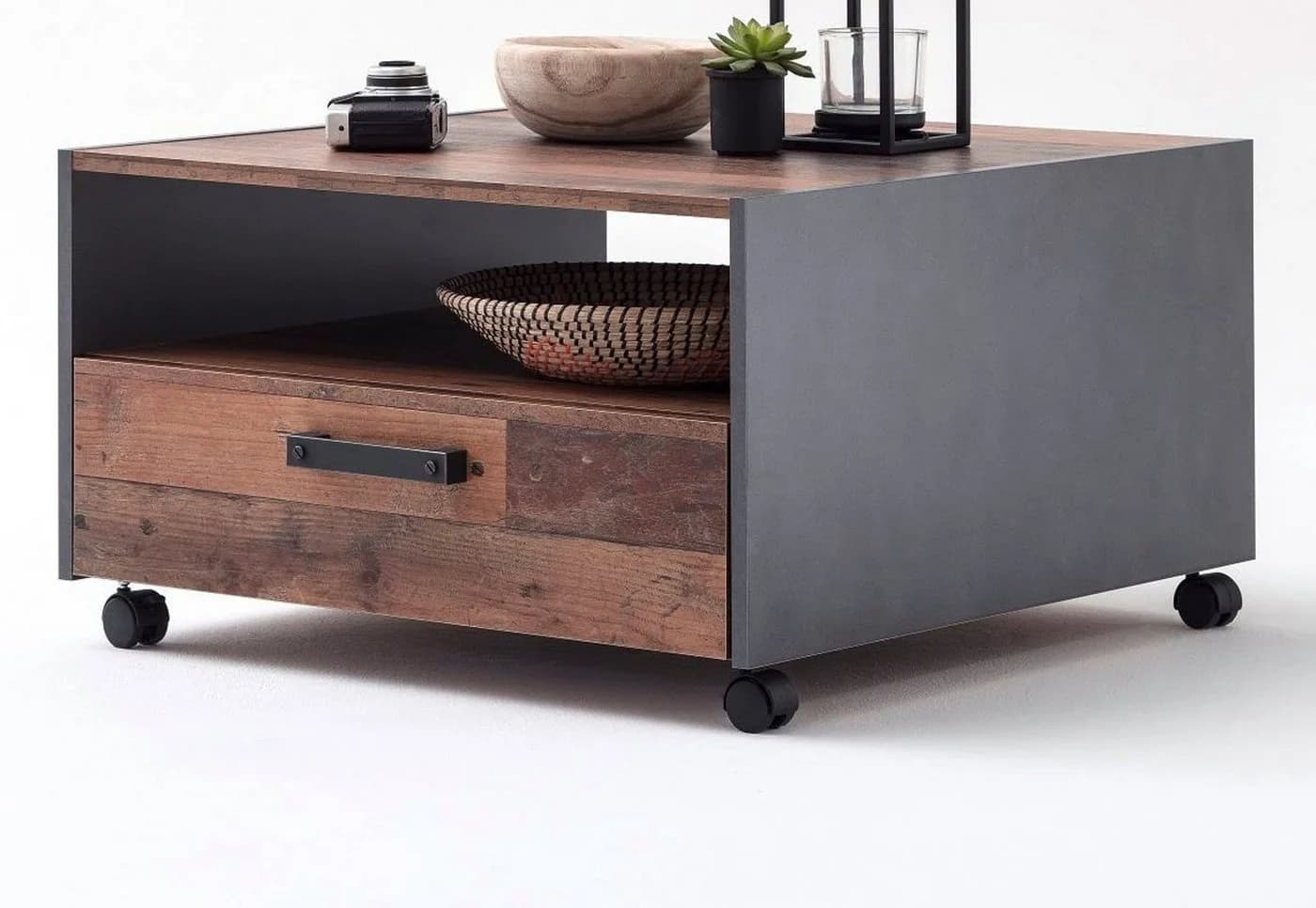 trendteam Couchtisch Indy Used Wood Grau mit Schublade - Bild 2