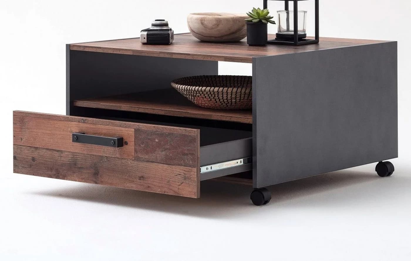 trendteam Couchtisch Indy Used Wood Grau mit Schublade - Bild 5