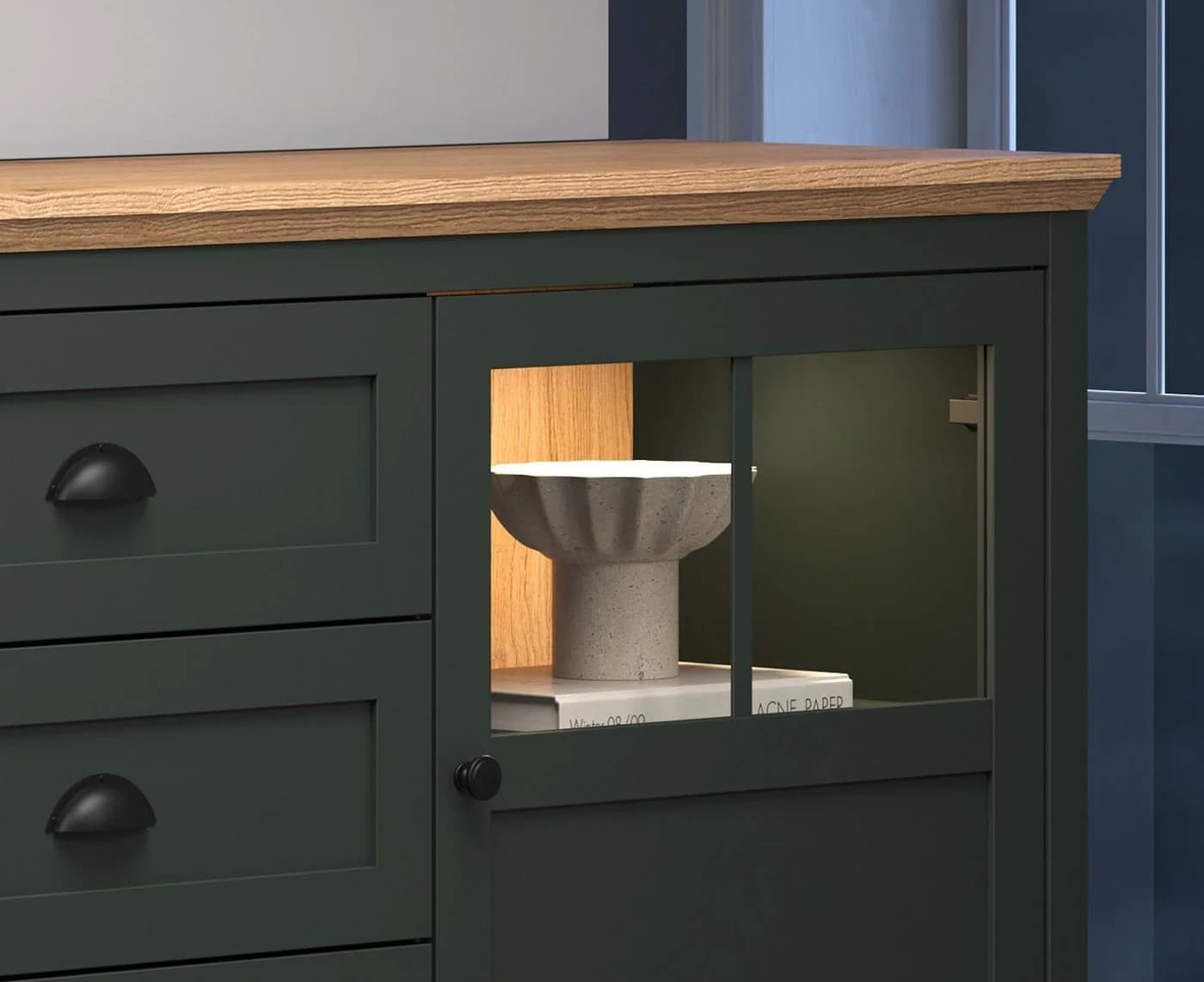 Furn.Design Sideboard Stanton Landhaus Grün Eiche LED - Bild 4