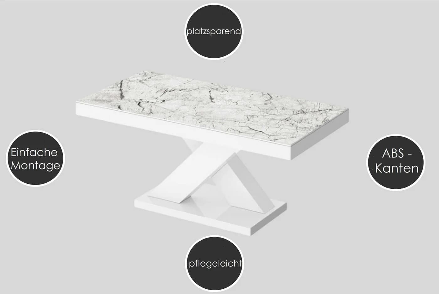 designimpex Couchtisch H-888 Weiß Hochglanz - Bild 4