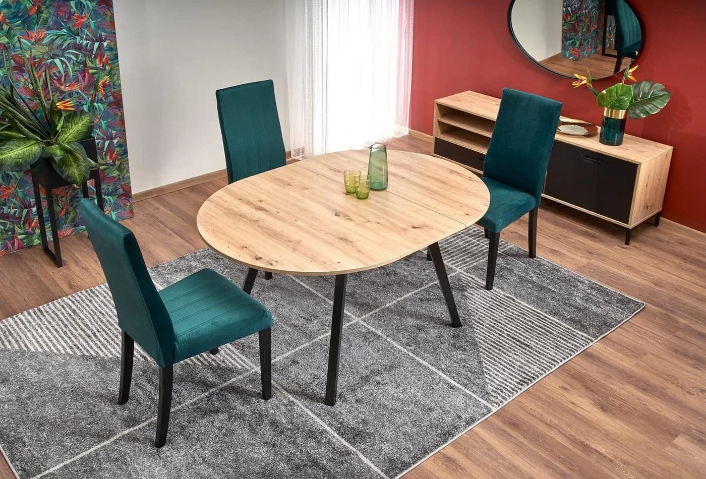 designimpex Esstisch HAR-111 Schwarz Eiche Artisan Ausziehbar - Bild 4
