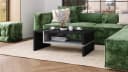 designimpex Couchtisch Folk 01 Schwarz matt / Beton mit Ablagefläche Bild 1