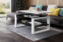 designimpex Multifunktions-Couchtisch Nuo höhenverstellbar Weiß/Anthrazit Bild 3