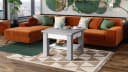 designimpex Couchtisch Cleo Grau Höhenverstellbar Aufklappbar Bild 3
