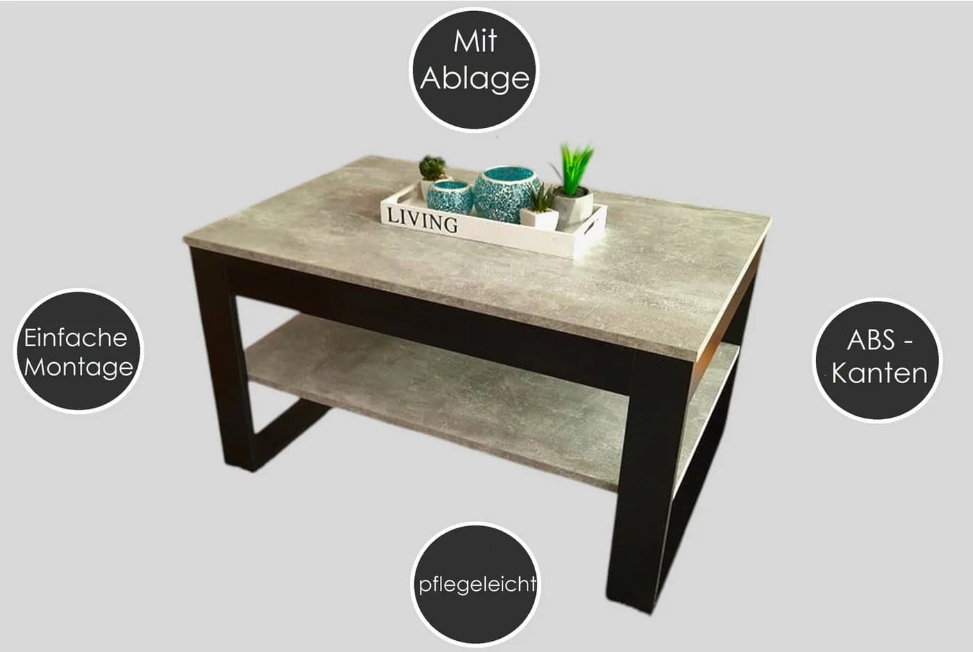 designimpex Couchtisch Design DA-222 Tisch Wohnzimmertisch - Bild 4