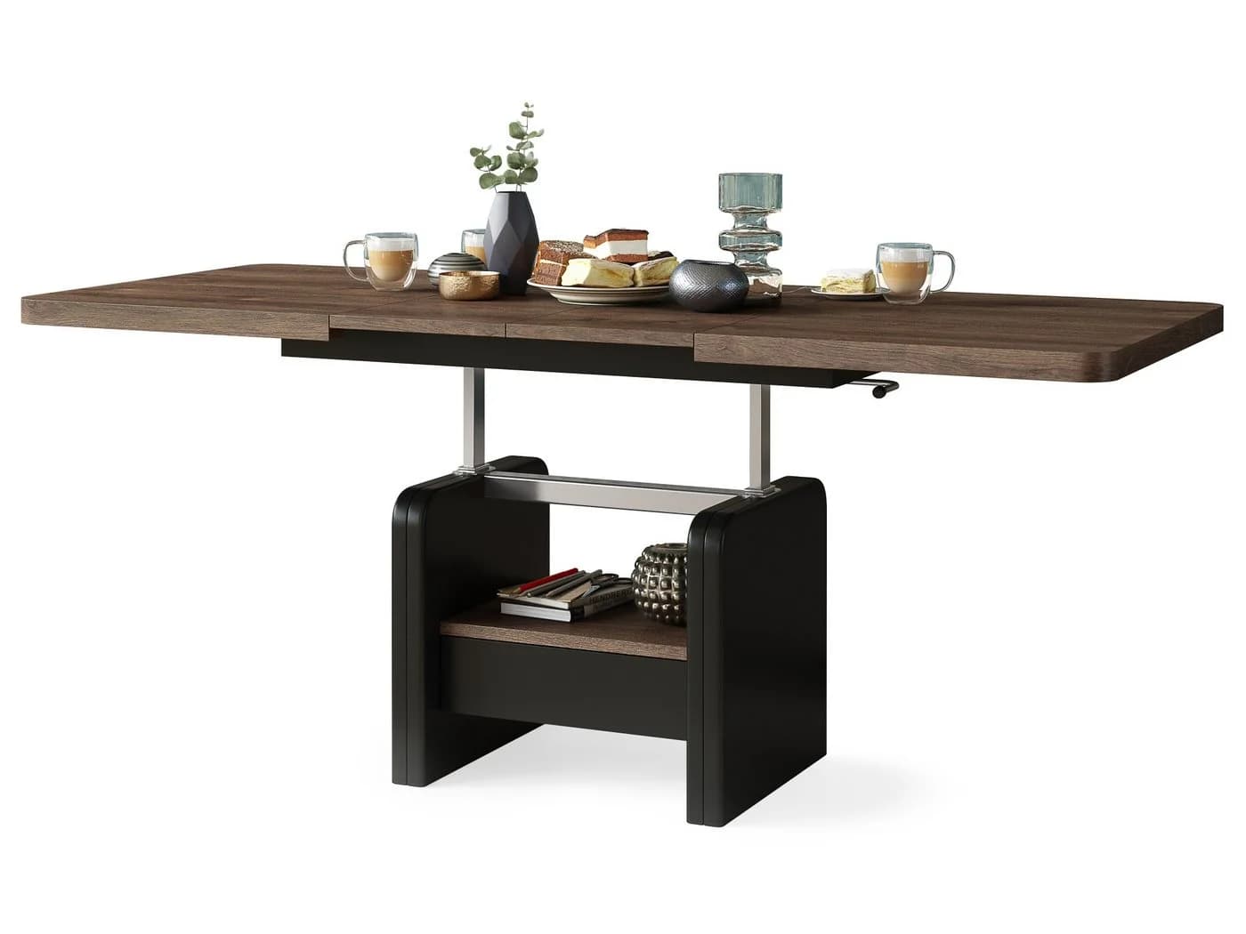 designimpex Lexus Couchtisch höhenverstellbar ausziehbar mit Schublade - Bild 2