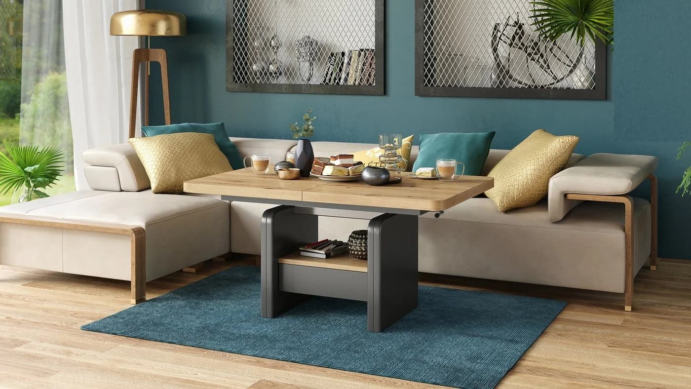 designimpex Couchtisch Lexus höhenverstellbar ausziehbar