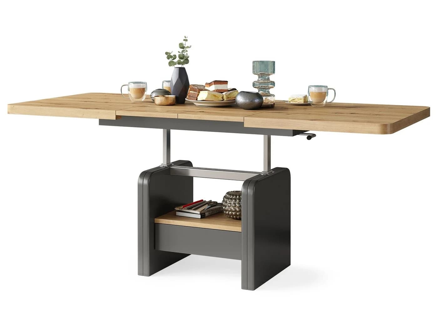 designimpex Couchtisch Lexus höhenverstellbar ausziehbar - Bild 2