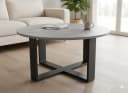 designimpex Couchtisch DA-333 Rund Grau/Schwarz Bild 1