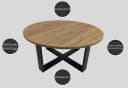 designimpex Couchtisch DA-333 Rund Grau/Schwarz Bild 4