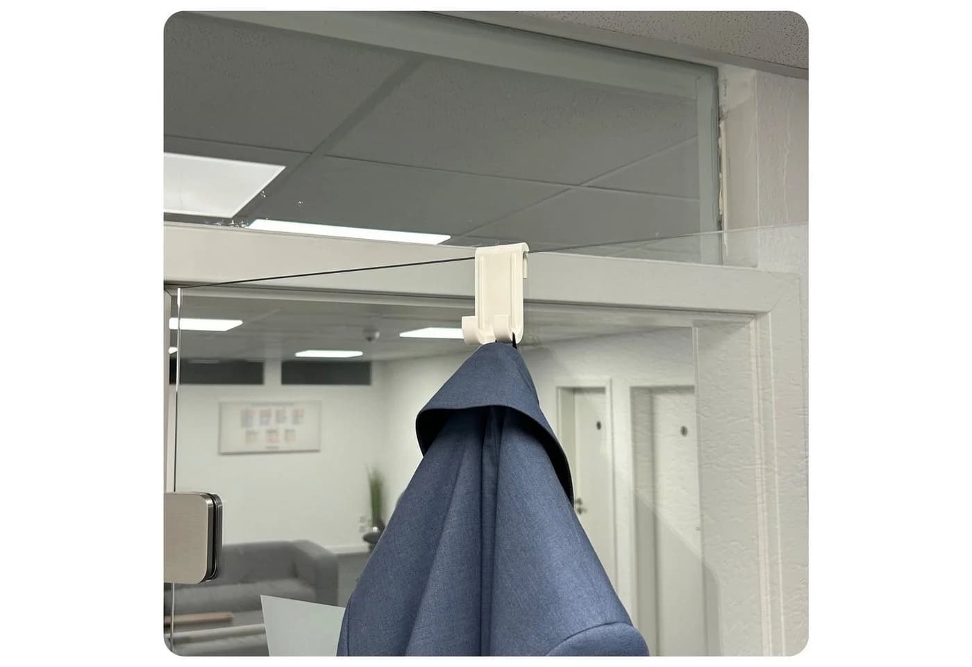 NELI Doppelhaken 2er-Set Weiß für Glastüren - Bild 3