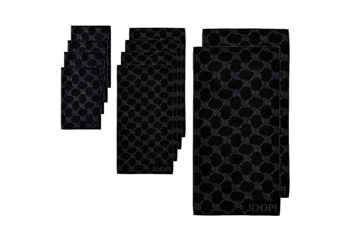 JOOP! Handtuch 10er Pack Schwarz Baumwolle