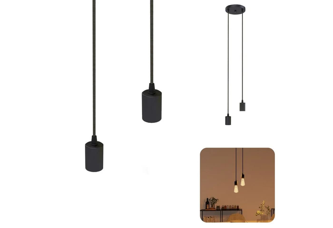 SSC-LUXon PARU Pendelleuchte 2-flammig Schwarz Retro Industrial - Bild 2