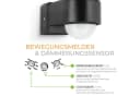 SSC-LUXon NORSU LED Wandstrahler Schwarz Bewegungsmelder IP65 Bild 3