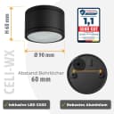 SSC-LUXon CELI-WX LED Aufbauspot Schwarz IP44 3CCT Bild 3