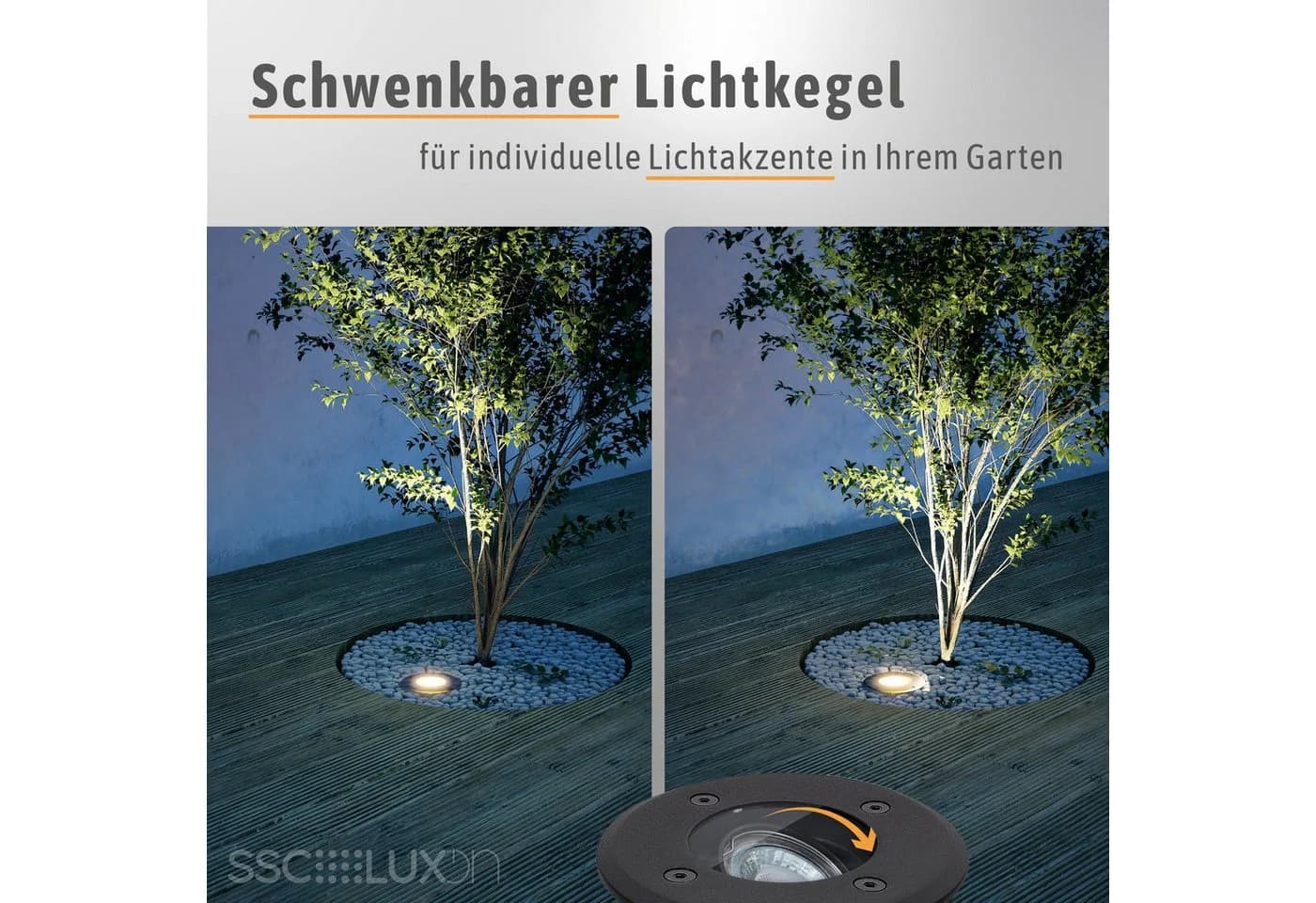 SSC-LUXon LED Gartenstrahler JUAVI Bodeneinbauleuchte IP67 schwarz rund - Bild 3