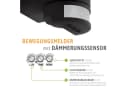 SSC-LUXon ETHIR LED Außenwandleuchte mit Bewegungsmelder Schwarz IP54 Bild 5