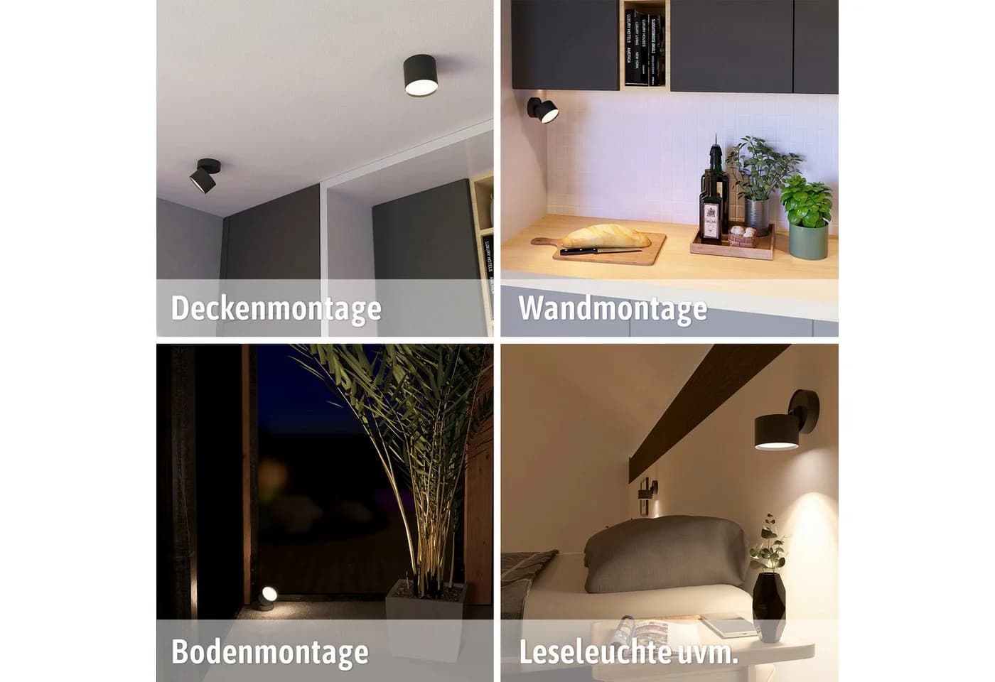 SSC-LUXon LED Aufbaustrahler SAMU Schwarz GX53 Schwenkbar - Bild 5