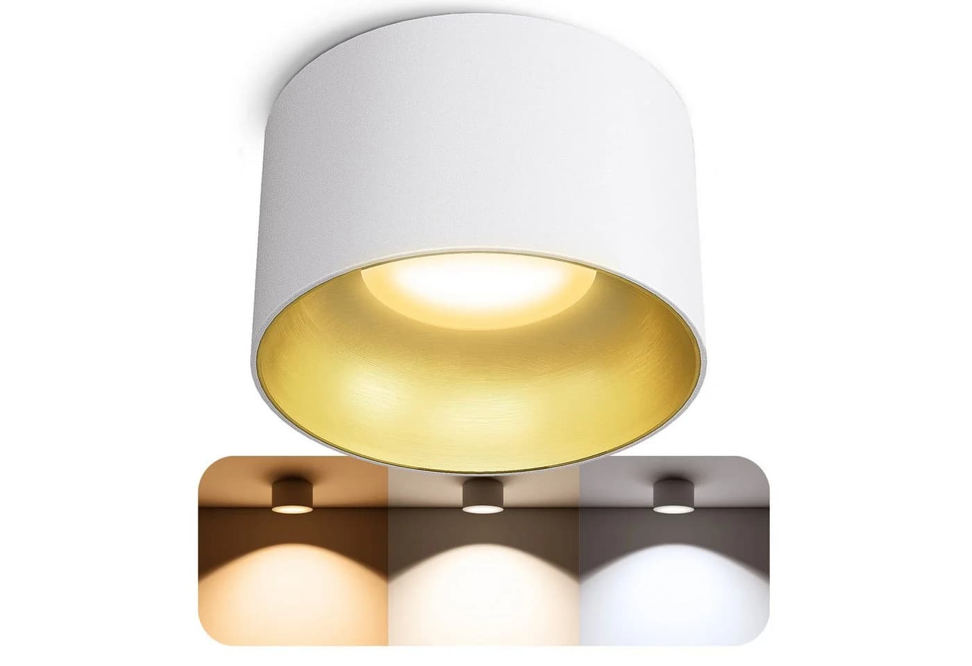 SSC-LUXon BAHIO LED Aufbauspot weiß gold dimmbar 3CCT - Bild 2
