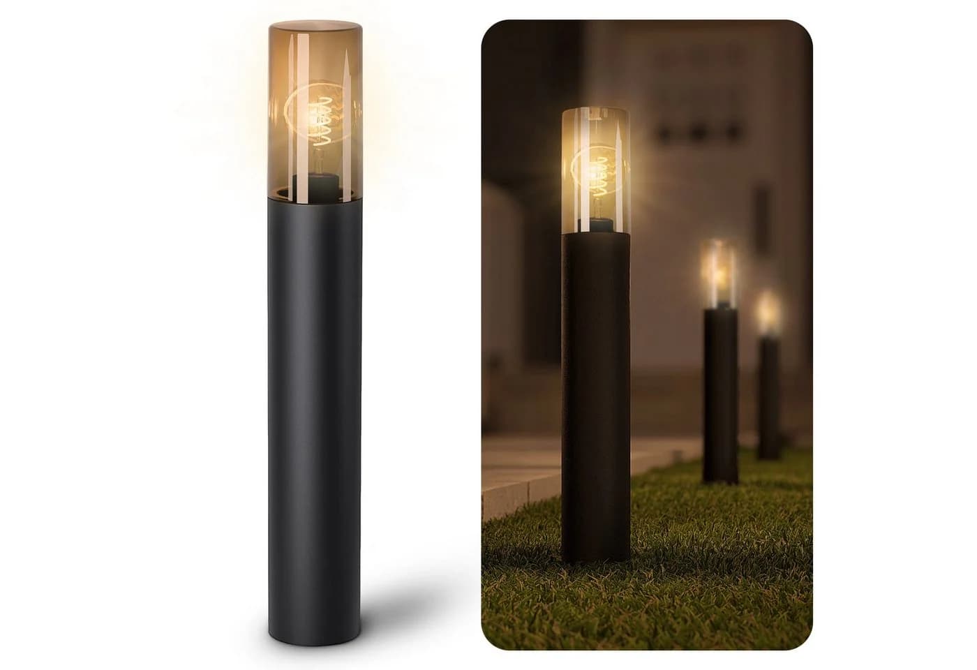 SSC-LUXon VARDA Pollerleuchte Schwarz E27 Vintage LED