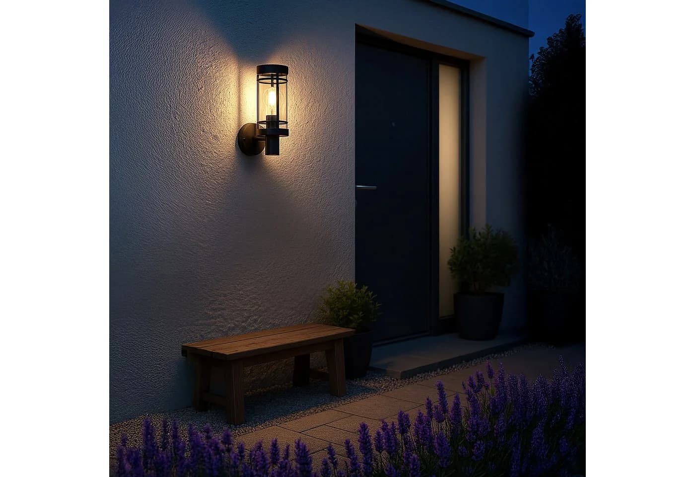 SSC-LUXon LED Außen-Wandleuchte MIENTO Schwarz IP44 Warmweiß - Bild 4