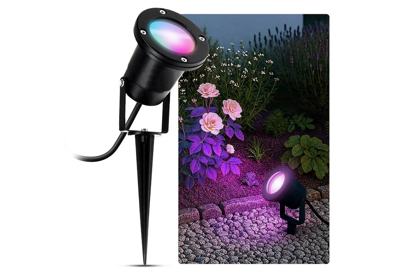 SSC-LUXon LED Gartenstrahler KARI Schwarz IP65 Smart RGB GU10 - Bild 2
