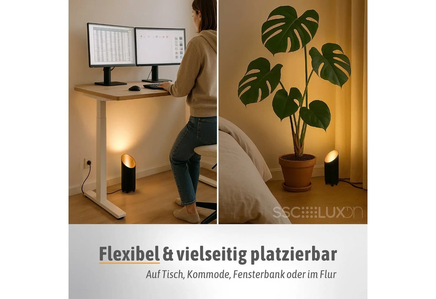 SSC-LUXon AUREVA Bodenlampe Schwarz-Gold LED GU10 3in1 Lichtfarben - Bild 3