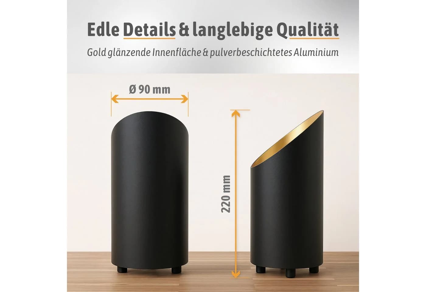 SSC-LUXon AUREVA Bodenlampe Schwarz-Gold LED GU10 3in1 Lichtfarben - Bild 4