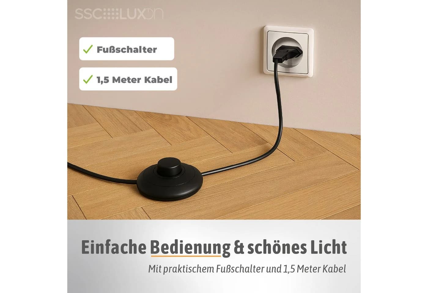 SSC-LUXon AUREVA Bodenlampe Schwarz-Gold LED GU10 3in1 Lichtfarben - Bild 5