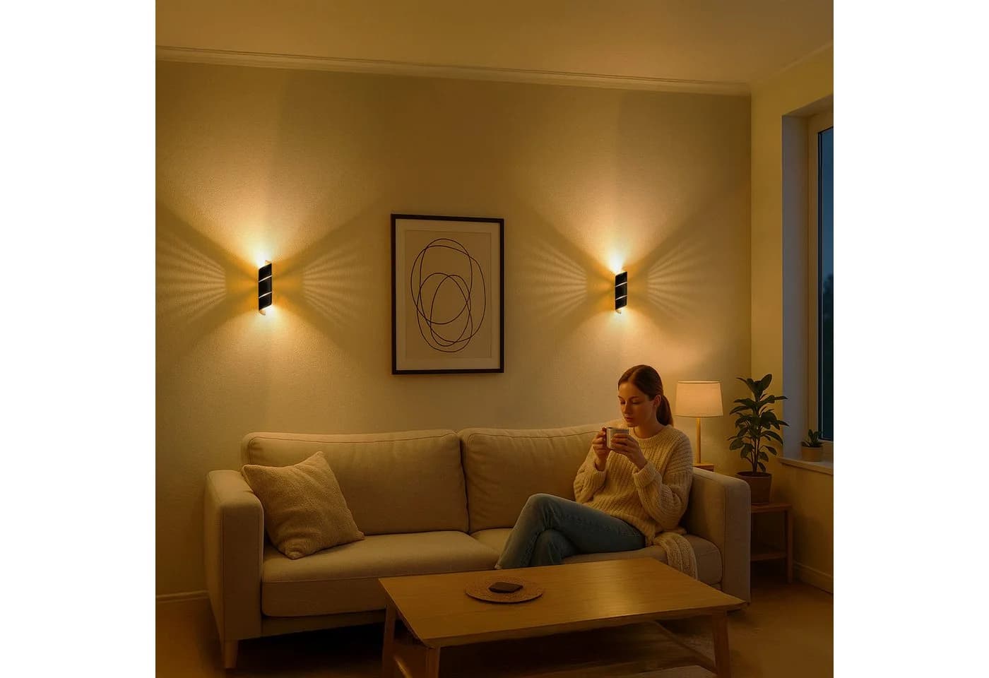 SSC-LUXon LED Wandleuchte VYRA LINE Schwarz Dimmbar Up & Down