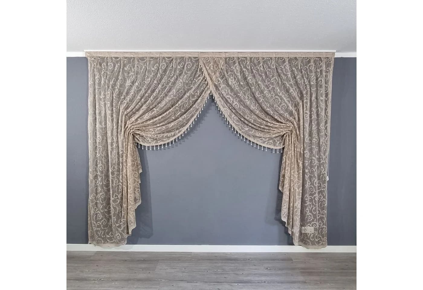 Gardinen by Justyna Kruvaze Beige Kräuselband Mechanismusgardine