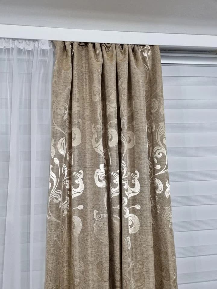 Gardinen by Justyna Verdunkelungsvorhang 2er Schal Set Beige Kräuselband - Bild 5