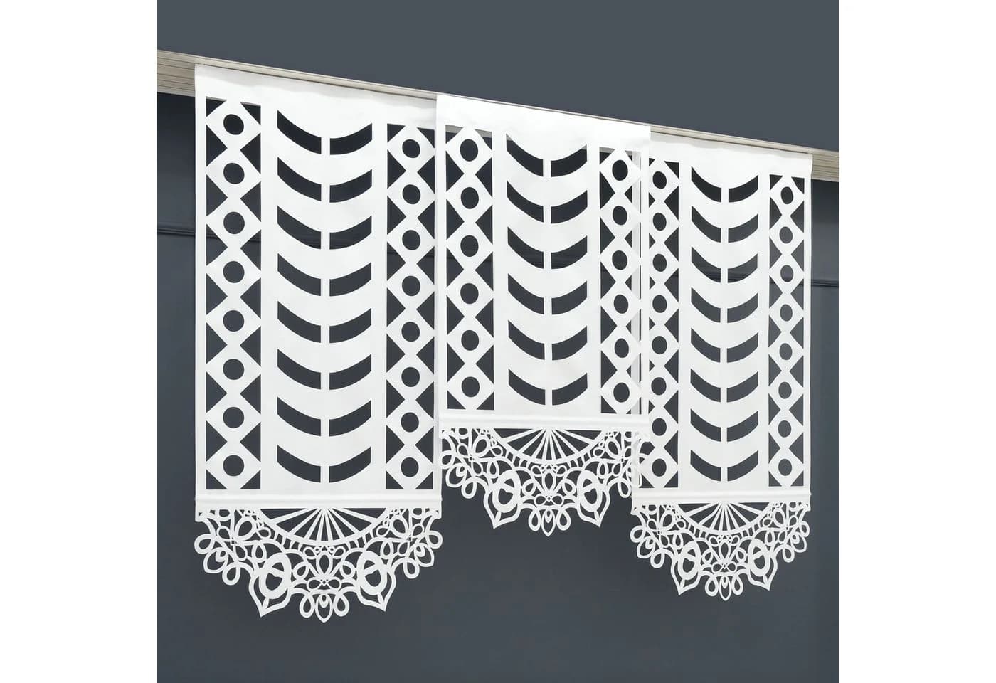 Gardinen by Justyna Schiebegardine 3er Paneel Set Transparent Polyester