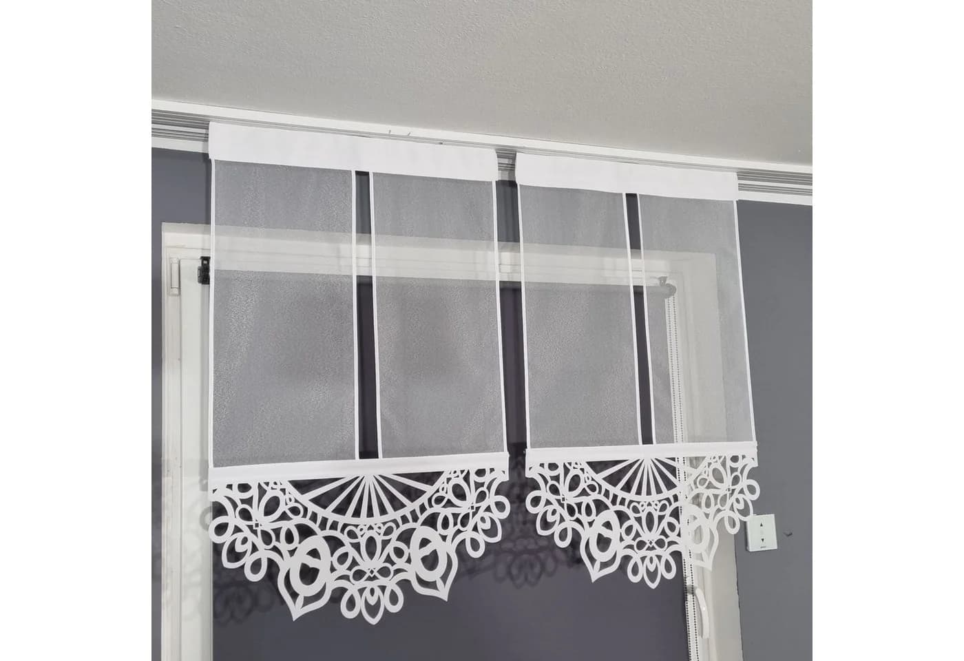 Gardinen by Justyna 2er Set Transparente Voile Gardinen mit Kräuselband Modern