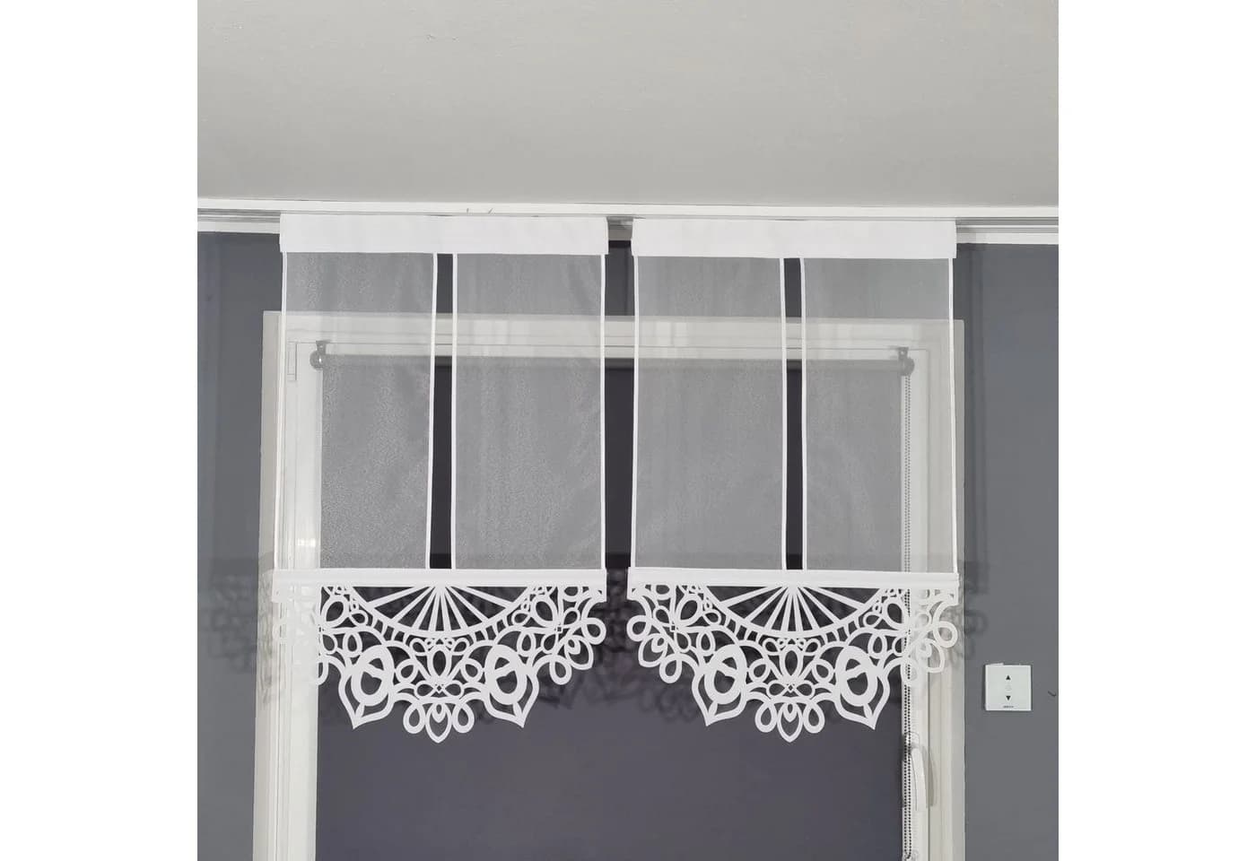 Gardinen by Justyna 2er Set Transparente Voile Gardinen mit Kräuselband Modern - Bild 2
