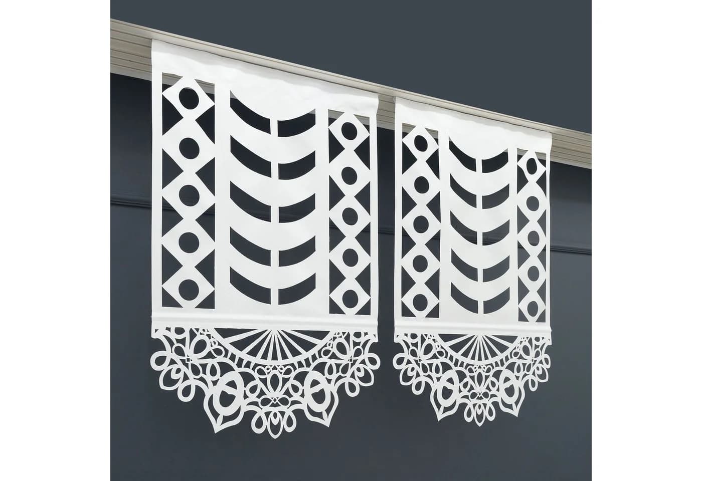 Gardinen by Justyna Schiebegardine 2er Set Transparent Polyester Laser