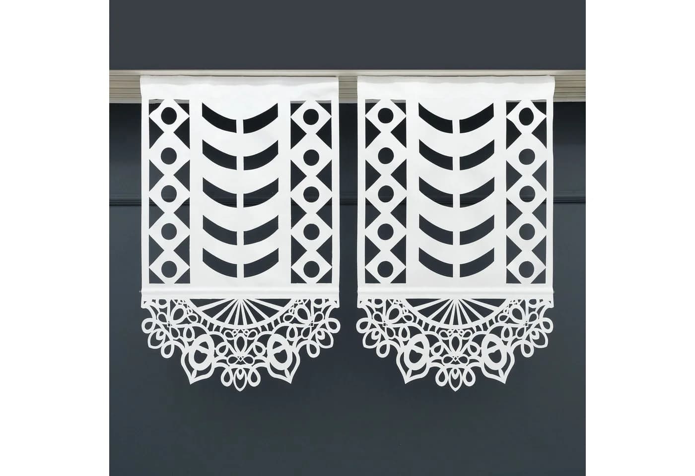 Gardinen by Justyna Schiebegardine 2er Set Transparent Polyester Laser - Bild 2