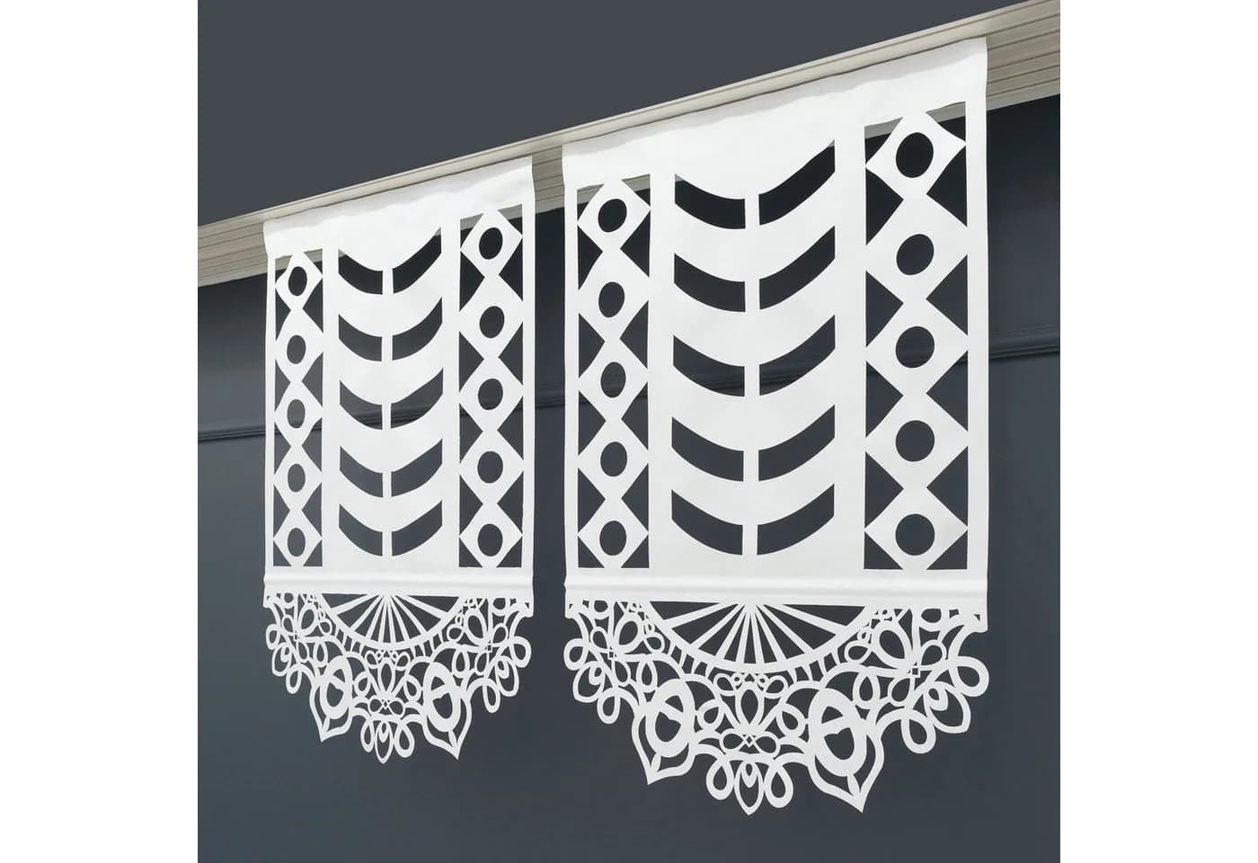 Gardinen by Justyna Schiebegardine 2er Set Transparent Polyester Laser - Bild 3